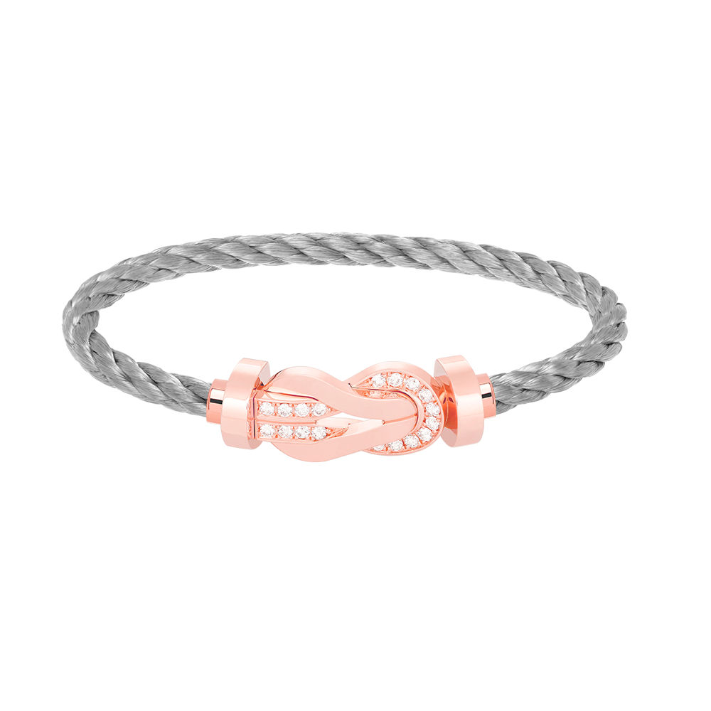 [Elitejewels]CHANCE LARGE 8 FIGURE BUCKLE HALF DIAMOND BRACELET ROSE GOLD