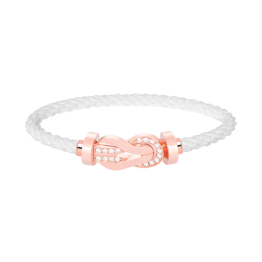 [Elitejewels]CHANCE LARGE 8 FIGURE BUCKLE HALF DIAMOND BRACELET ROSE GOLD