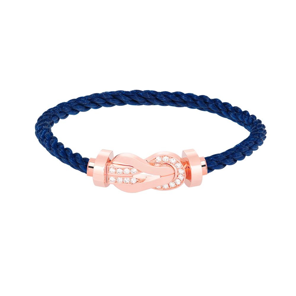 [Elitejewels]CHANCE LARGE 8 FIGURE BUCKLE HALF DIAMOND BRACELET ROSE GOLD