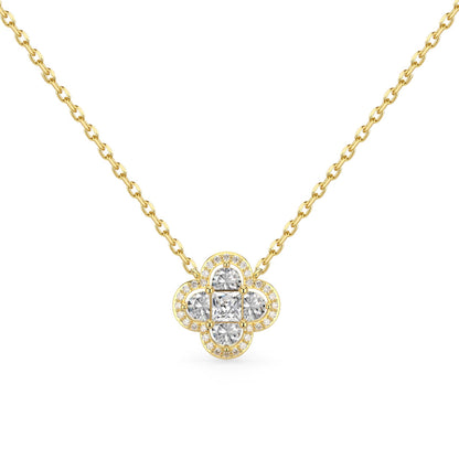[Elitejewels]Spliced Lucky Four-Leaf Clover Versatile Necklace