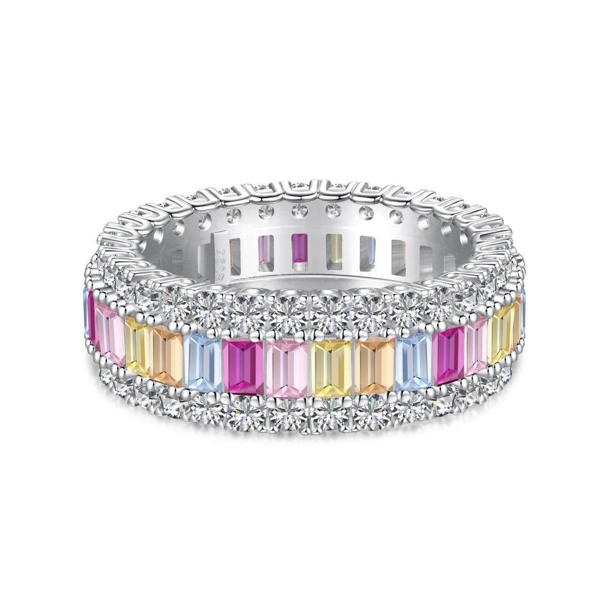 [Elitejewels]Dainty Colorful Radiant Cut Daily Ring