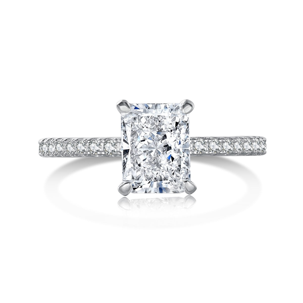[Elitejewels]2.0 Carat Dazzling Sparkling Radiant Cut Party Ring