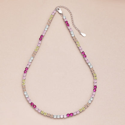 [Elitejewels]Delicate Colorful Tennis Necklace