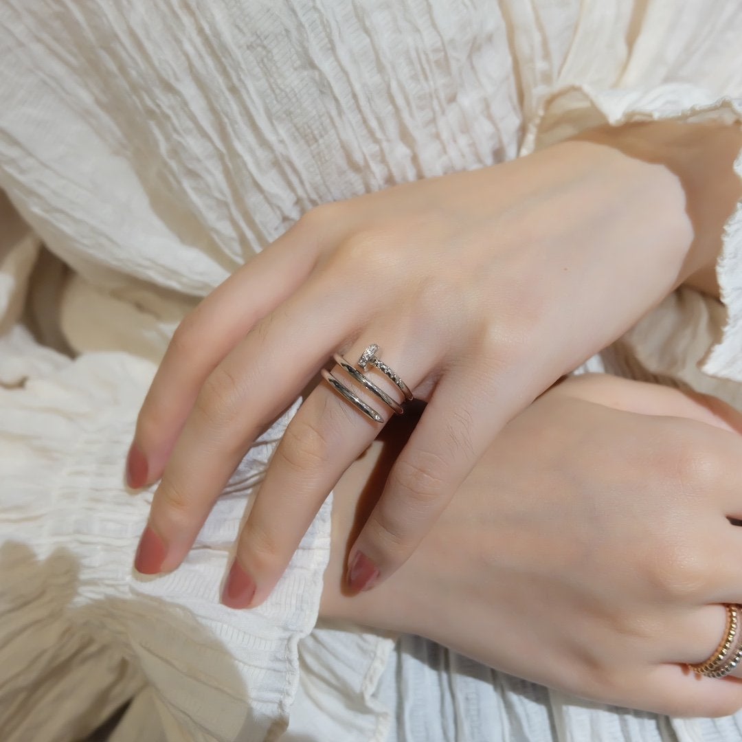[Elitejewels]JUSTE RING 1.8MM SILVER DOUBLE ROW