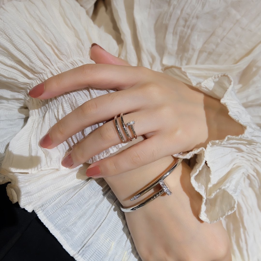 [Elitejewels]JUSTE RING 1.8MM SILVER DOUBLE ROW