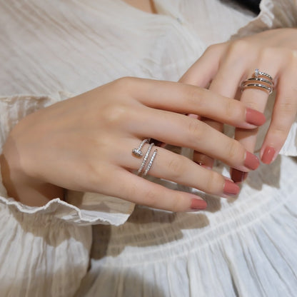 [Elitejewels]JUSTE RING 1.8MM SILVER DOUBLE ROW DIAMONDS
