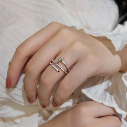 [Elitejewels]JUSTE RING 1.8MM SILVER DOUBLE ROW DIAMONDS