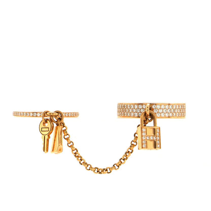 [Elitejewels]HM KELLY CLOCHETTE DOUBLE RING IN ROSE GOLD WITH DIAMONDS