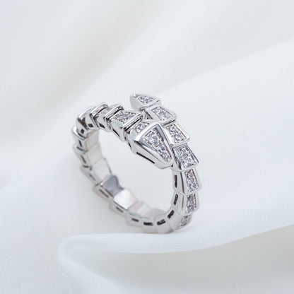 [Elitejewels]SERPENTI RING DIAMOND PAVED 4MM