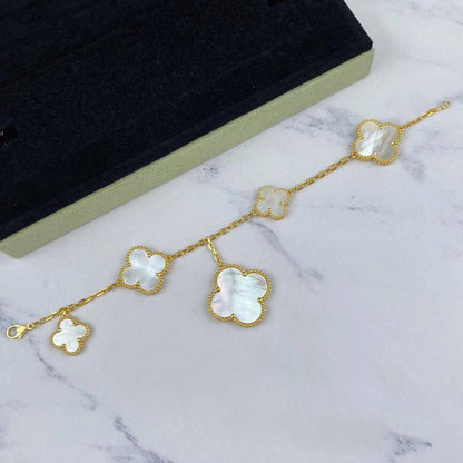 [Elitejewels]MAGIC CLOVER MOP GOLD BRACELET 5 MOTIFS