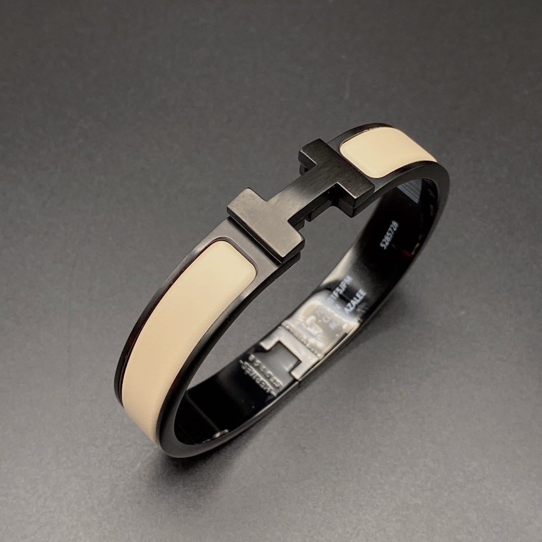 [Elitejewels]HM BRACELET 12MM BLACK BEIGE CERAMIC