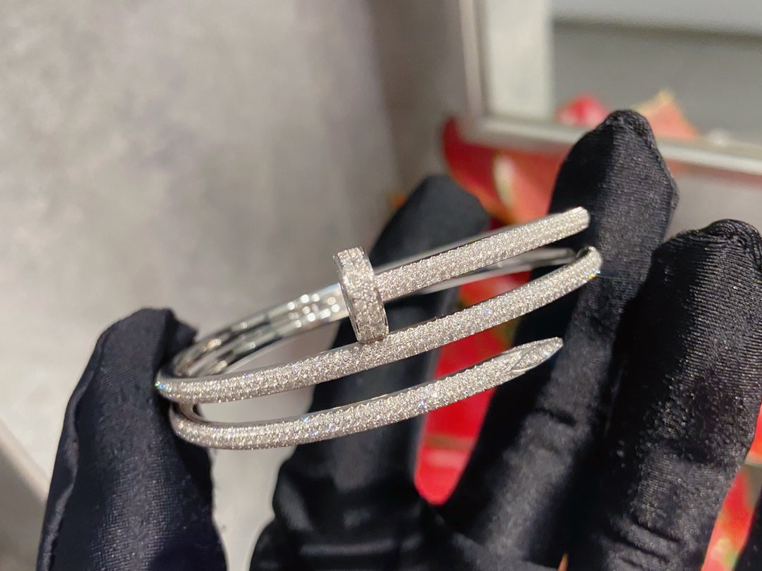 [Elitejewels]JUSTE BRACELET 3.5MM DOUBLE ROWS SILVER DIAMOND