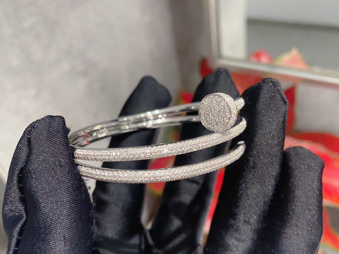 [Elitejewels]JUSTE BRACELET 3.5MM DOUBLE ROWS SILVER DIAMOND
