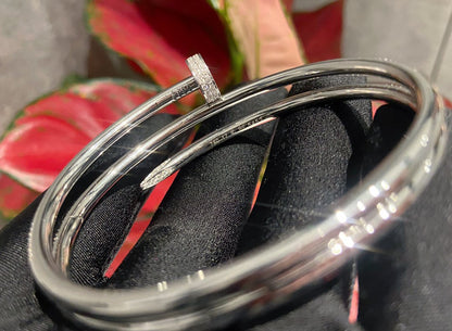 [Elitejewels]JUSTE BRACELET 3.5MM DOUBLE ROWS SILVER DIAMOND