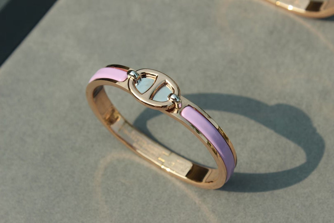 [Elitejewels]CLIC CHAINE PINK GOLD BRACELET