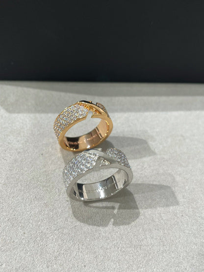 [Elitejewels]LIENS EVIDENCE PINK GOLD DIAMOND PAVED RING