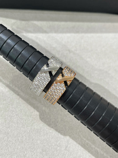 [Elitejewels]LIENS EVIDENCE PINK GOLD DIAMOND PAVED RING