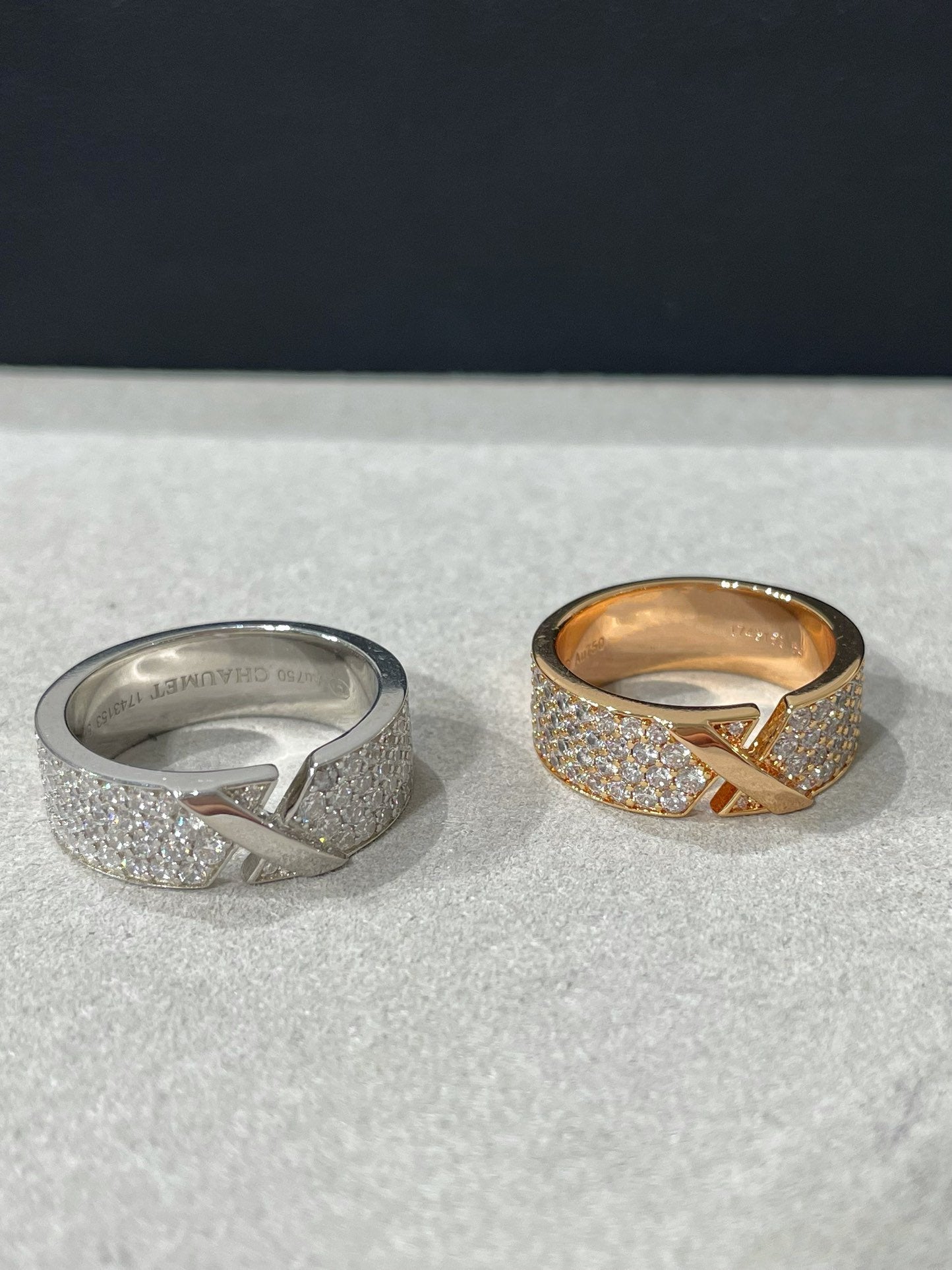 [Elitejewels]LIENS EVIDENCE PINK GOLD DIAMOND PAVED RING