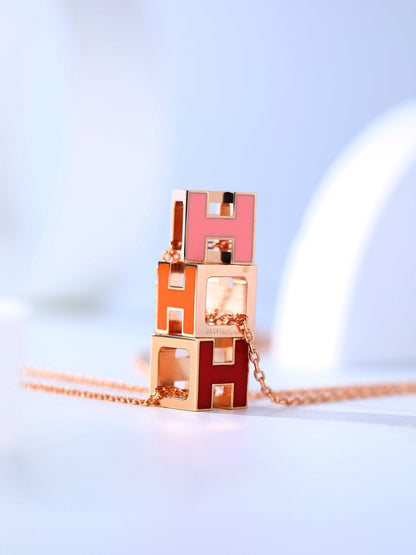 [Elitejewels]HM CAGE PINK GOLD NECKLACE