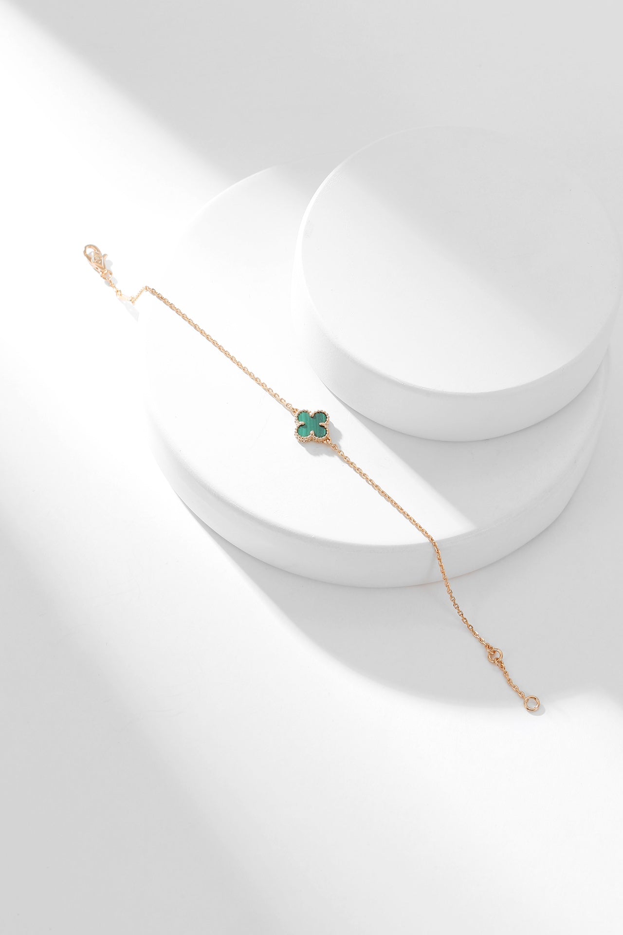 [Elitejewels]CLOVER BRACELET MALACHITE 1 MOTIF