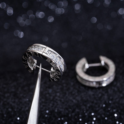 [Elitejewels]ZERO 1 MINI SILVER DIAMOND EARRINGS