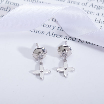 [Elitejewels]VIDYLLE SILVER DIAMOND MINI DROP EARRINGS