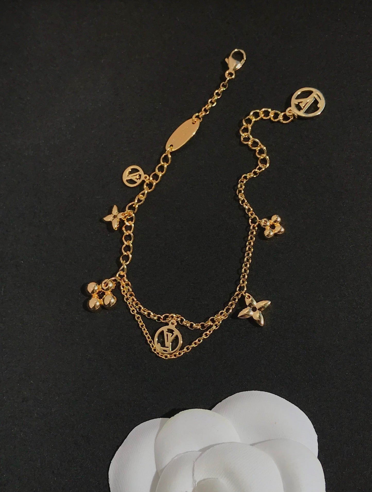 [Elitejewels]LV BLOOMING PINK GOLD MOP BRACELET