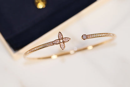 [Elitejewels]LV IDYLLE GOLD OPEN BRACELET DIAMOND PAVED