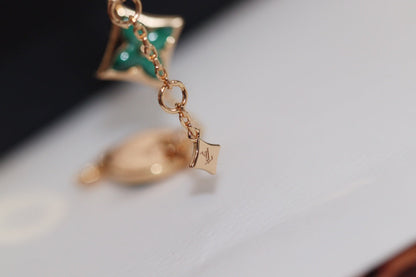 [Elitejewels]LV STAR AND SUN 4 MOTIF PINK GOLD MALACHITE BRACELET