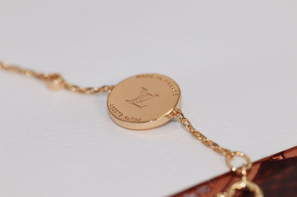 [Elitejewels]LV STAR AND SUN 4 MOTIF PINK GOLD MALACHITE BRACELET