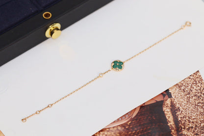 [Elitejewels]LV STAR AND SUN 4 MOTIF PINK GOLD MALACHITE BRACELET