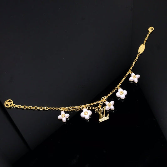 [Elitejewels]LV LOGO 6 MOTIF STAR AND SUN GOLD BRACELET
