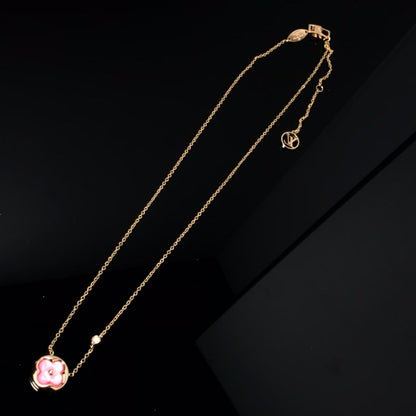 [Elitejewels]LV COLOR BLOSSOM PINK MOP SUN GOLD NECKLACE