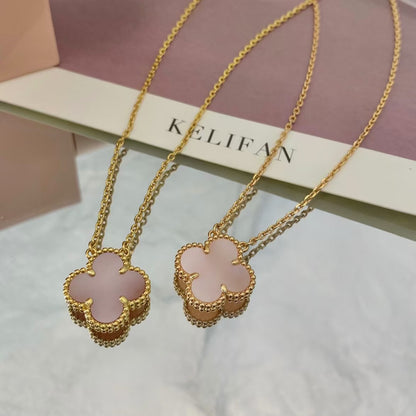 [Elitejewels]CLOVER 15MM PINK MOTHER-OF-PEARL NECKLACE