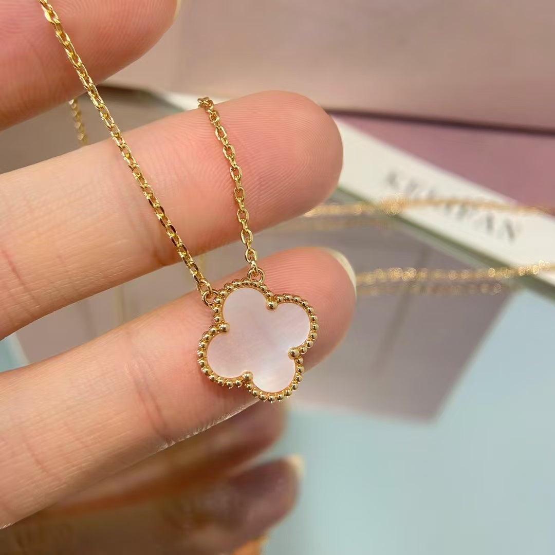 [Elitejewels]CLOVER 15MM PINK MOTHER-OF-PEARL NECKLACE