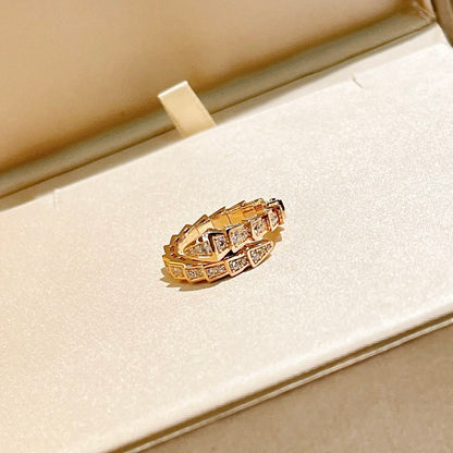 [Elitejewels]SERPENTI RING DIAMOND PAVED 4MM