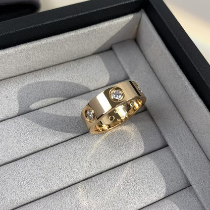 [Elitejewels]LOVE RING 5.5MM 6 DIAMONDS PINK GOLD