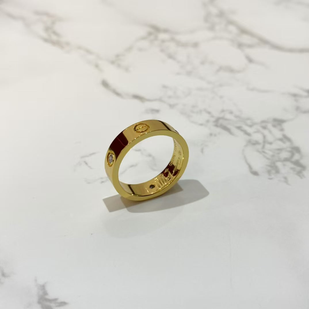 [Elitejewels]LOVE RING 5.5MM 3 DIAMONDS GOLD