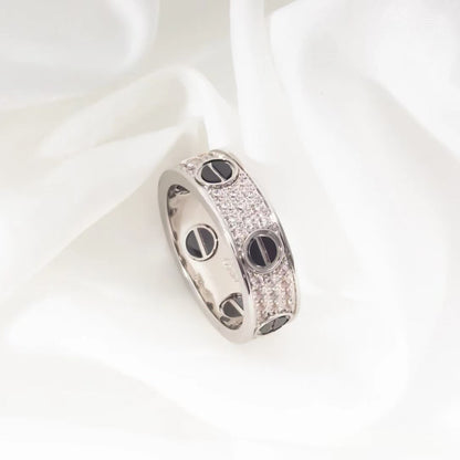 [Elitejewels]LOVE RING 5.5MM DIAMONDS PAVED CERAMIC