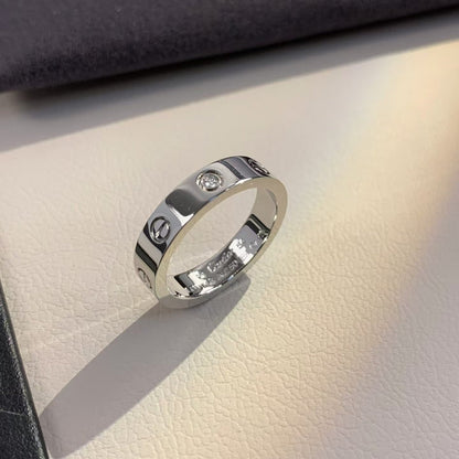 [Elitejewels]LOVE RING 4MM 1 DIAMOND SILVER