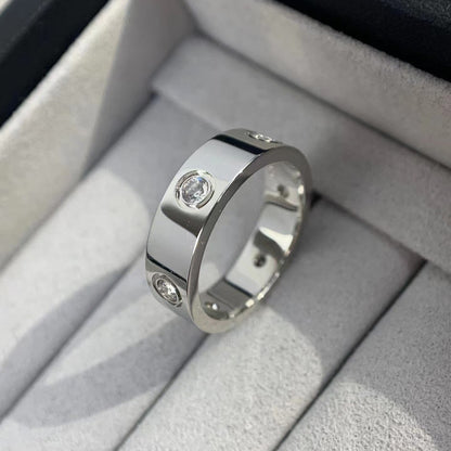 [Elitejewels]LOVE RING 5.5MM 6 DIAMONDS SILVER