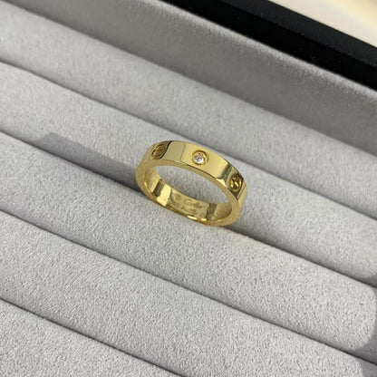 [Elitejewels]LOVE RING 4MM 1 DIAMOND GOLD