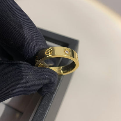 [Elitejewels]LOVE RING 4MM 1 DIAMOND GOLD