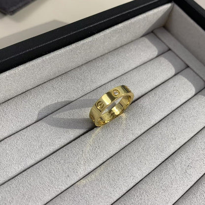 [Elitejewels]LOVE RING 4MM 1 DIAMOND GOLD