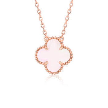 [Elitejewels]CLOVER 15MM PINK MOTHER-OF-PEARL NECKLACE