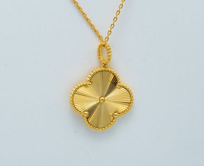 [Elitejewels]CLOVER 25MM PEDANT NECKLACE GOLD