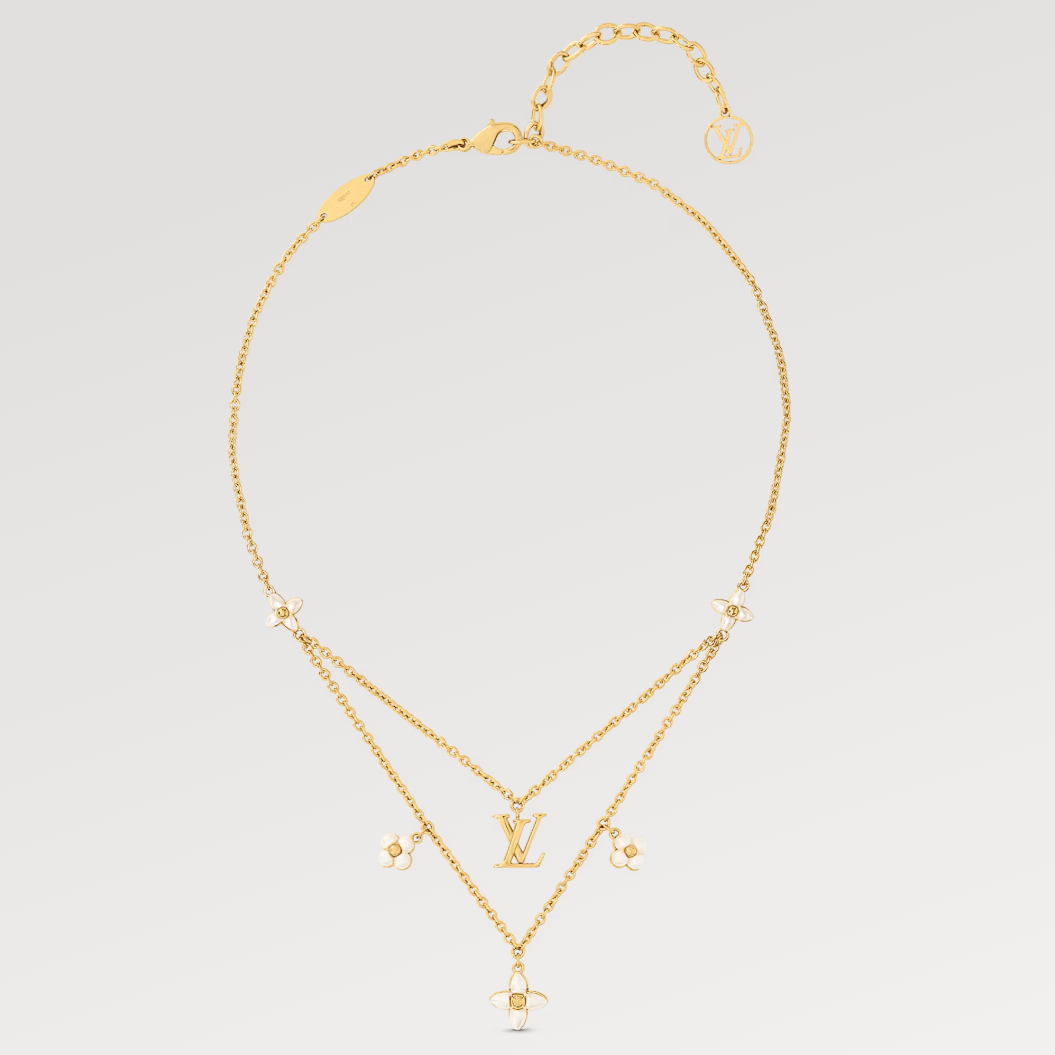 [Elitejewels]LV FLOWERGRAM GOLD MOP DOUBLE ROW NECKLACE