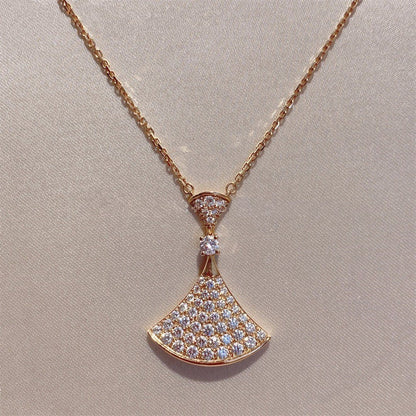 [Elitejewels]DREAM NECKLACE PINK GOLD FULL DIAMOND