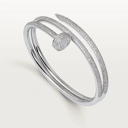 [Elitejewels]JUSTE BRACELET 3.5MM DOUBLE ROWS SILVER DIAMOND