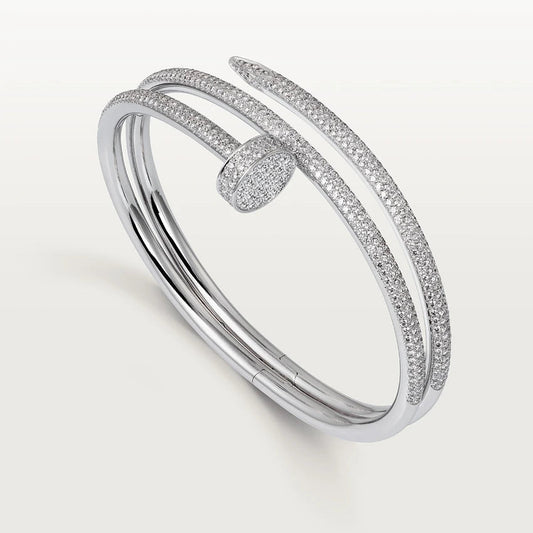 [Elitejewels]JUSTE BRACELET 3.5MM DOUBLE ROWS SILVER DIAMOND